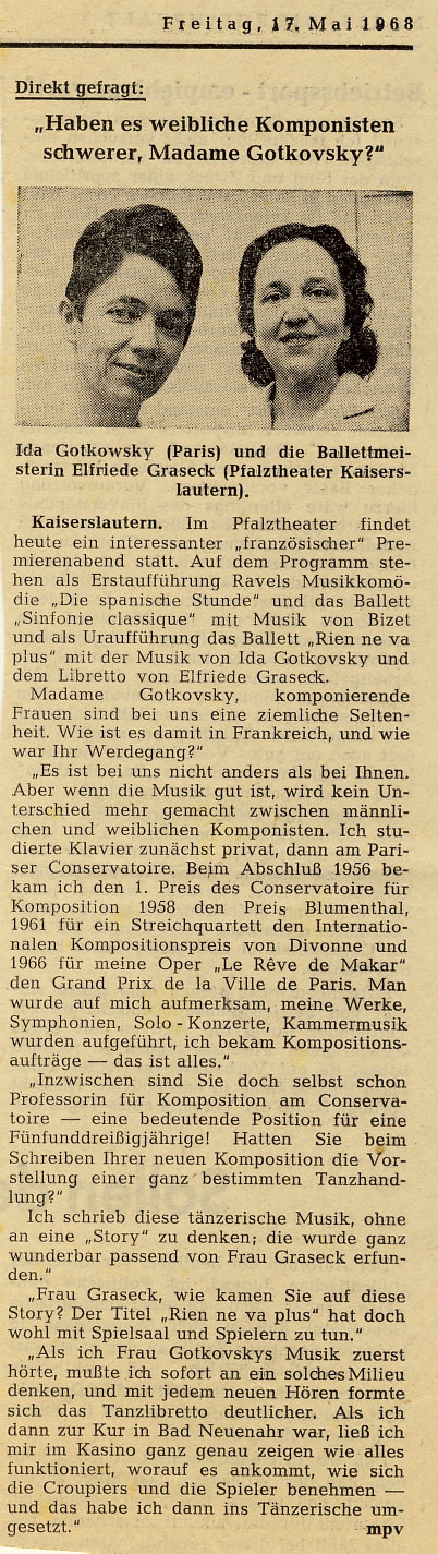 Die Rheinpfalz - 17 Mai 1968