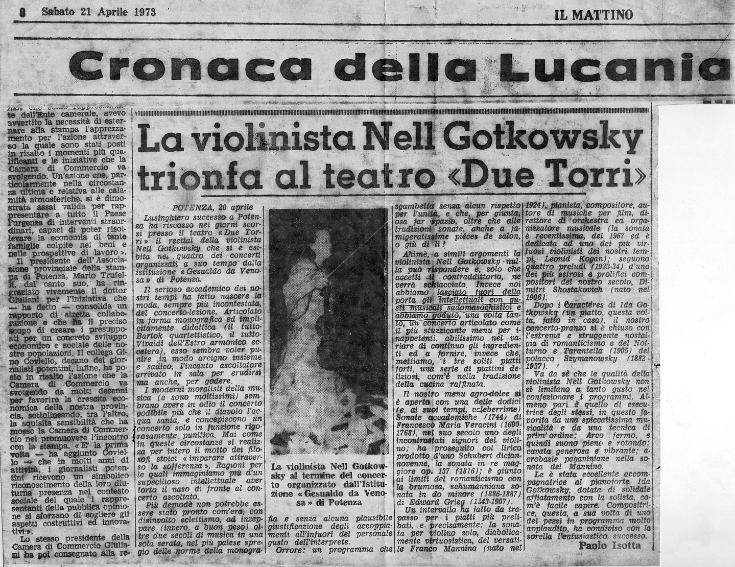 Il Mattino - 21 Avril 1973