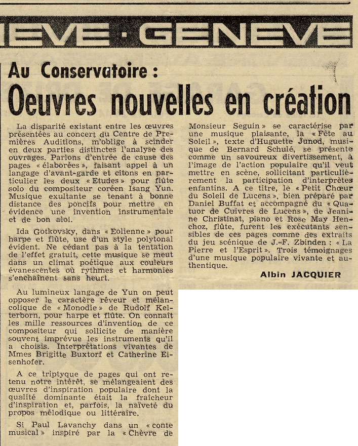 La Suisse - 19 Janvier 1977